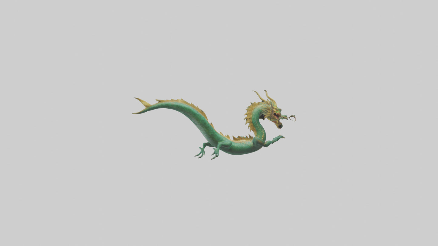 Chinese Dragon swimming model VR / AR / low-poly