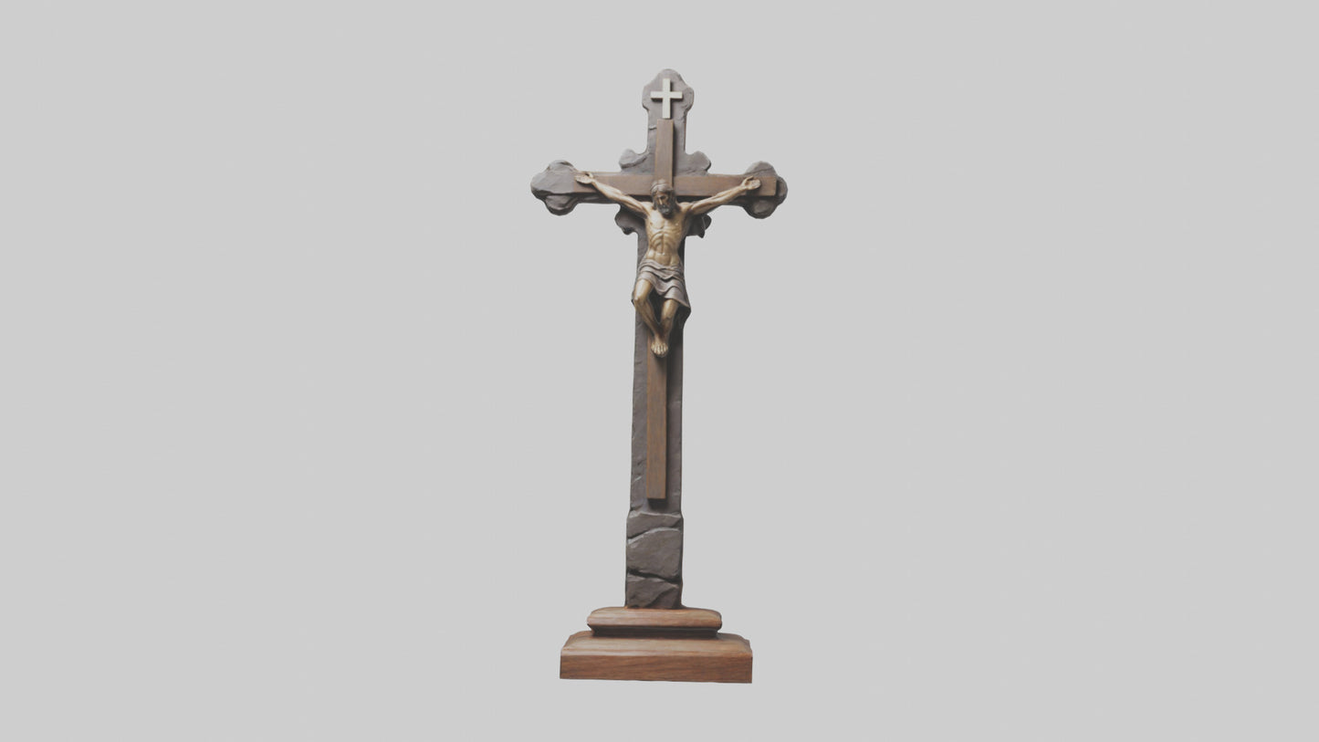 Christian Cross sculpture model VR / AR / low-poly