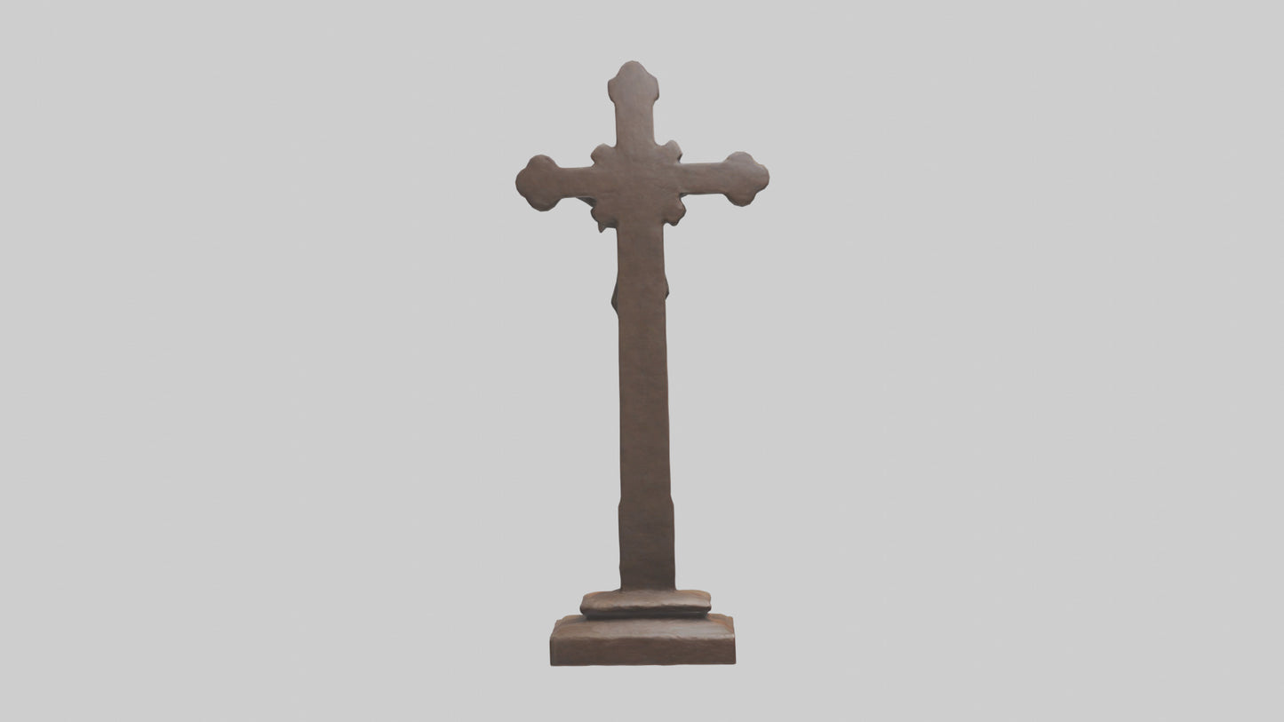 Christian Cross sculpture model VR / AR / low-poly