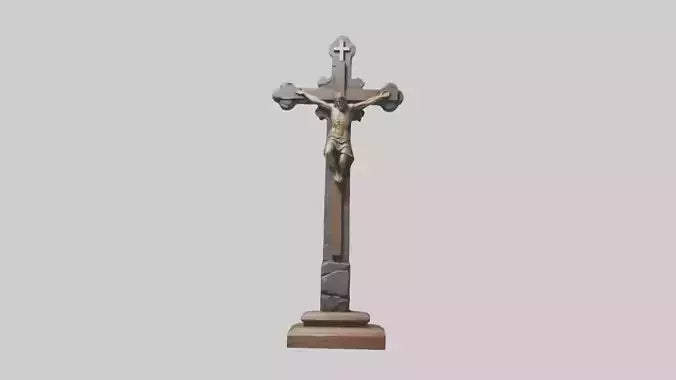 Christian Cross sculpture model VR / AR / low-poly