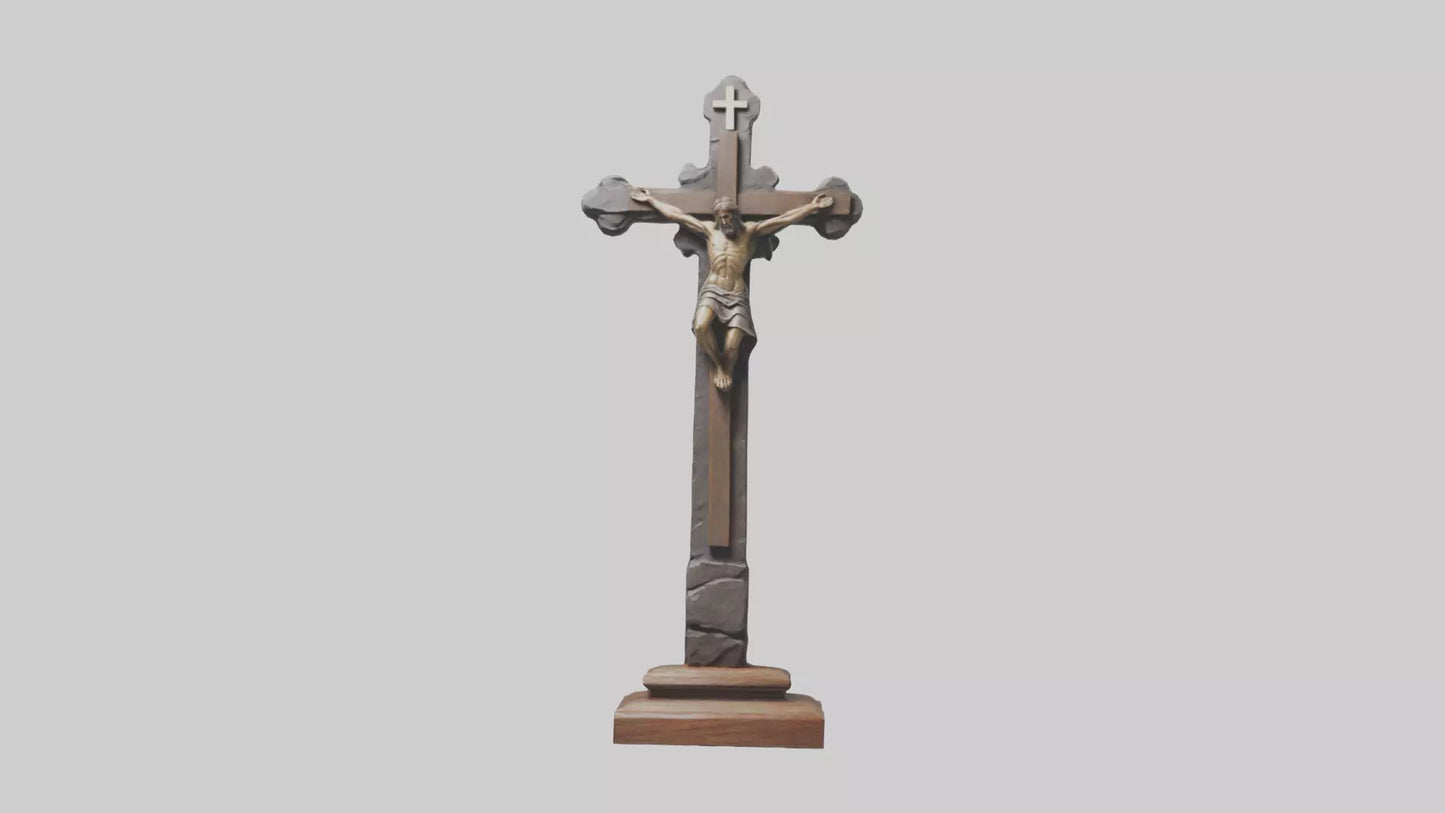 Christian Cross sculpture model VR / AR / low-poly