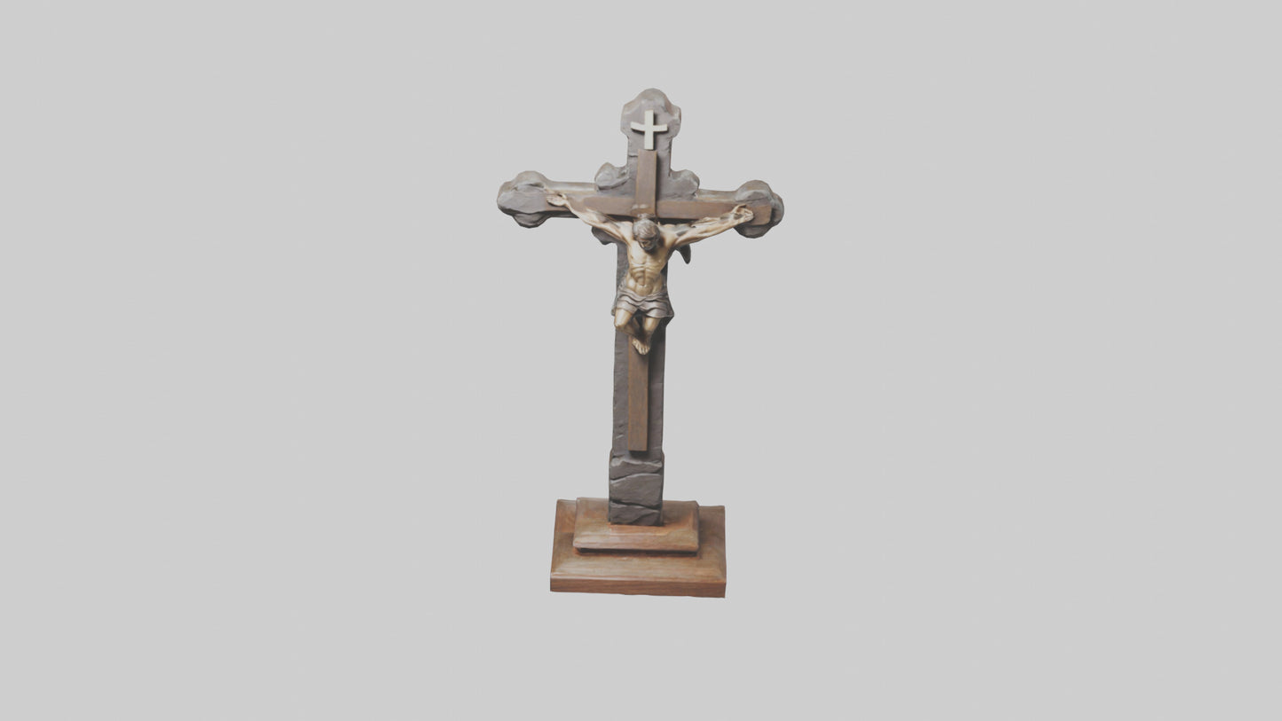 Christian Cross sculpture model VR / AR / low-poly