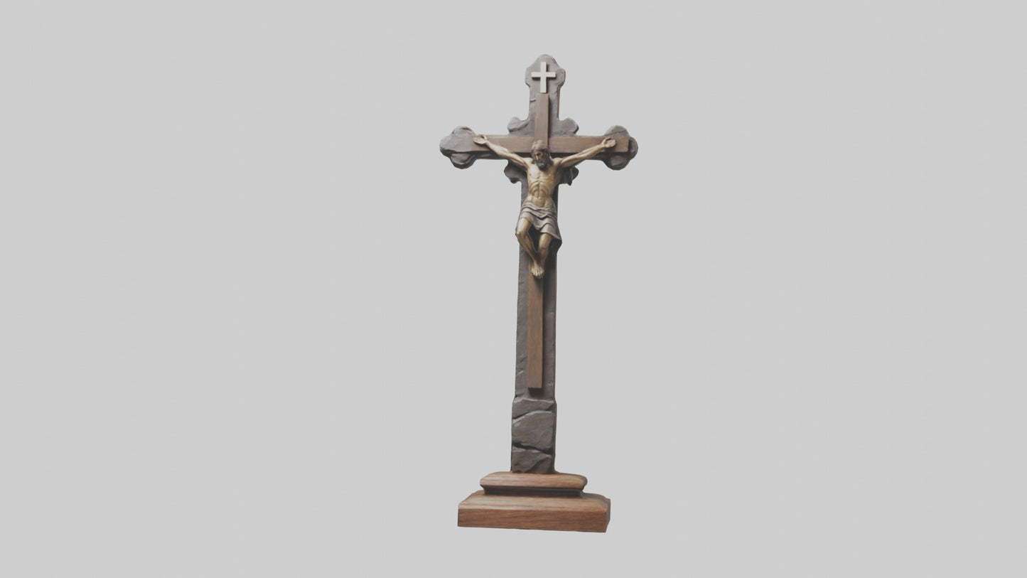 Christian Cross sculpture model VR / AR / low-poly