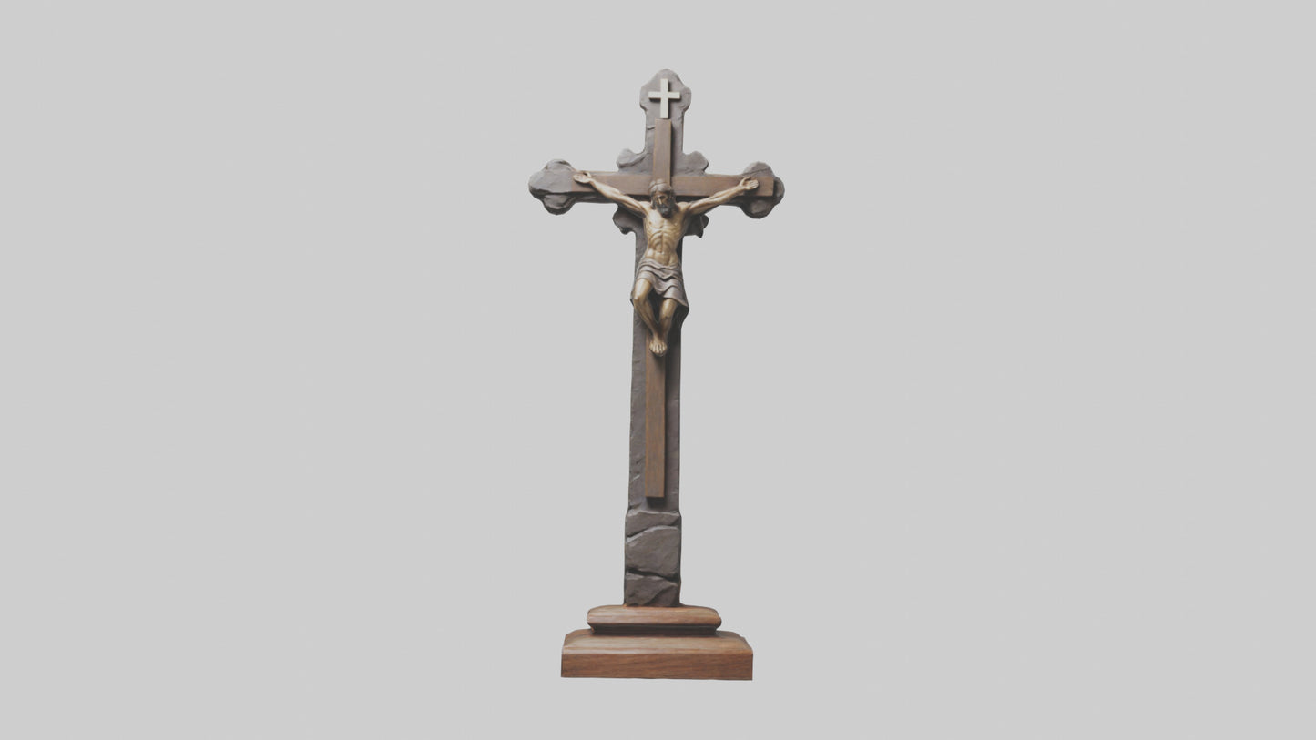 Christian Cross sculpture model VR / AR / low-poly