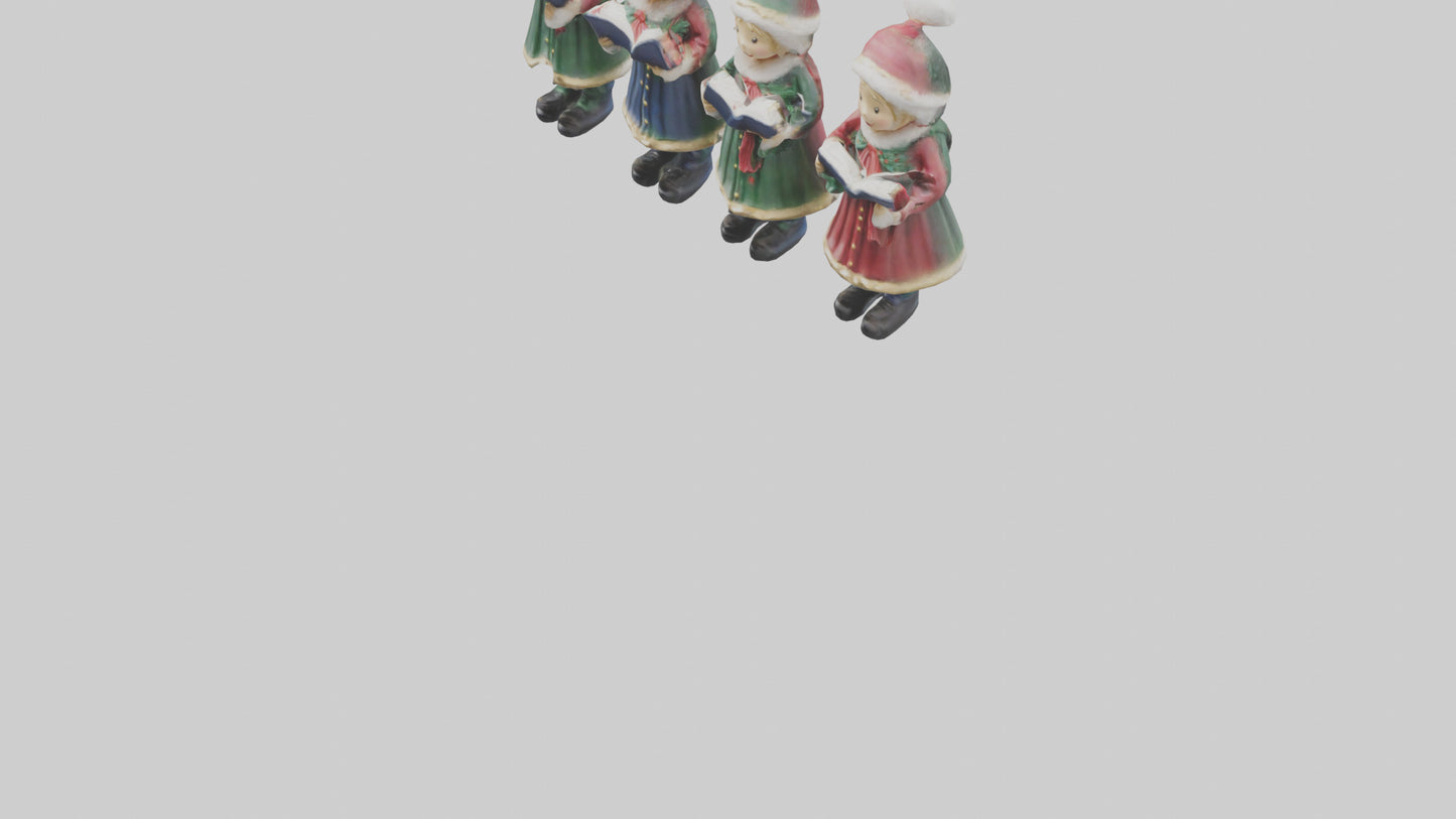Christmas Carolers Figurine model VR / AR / low-poly