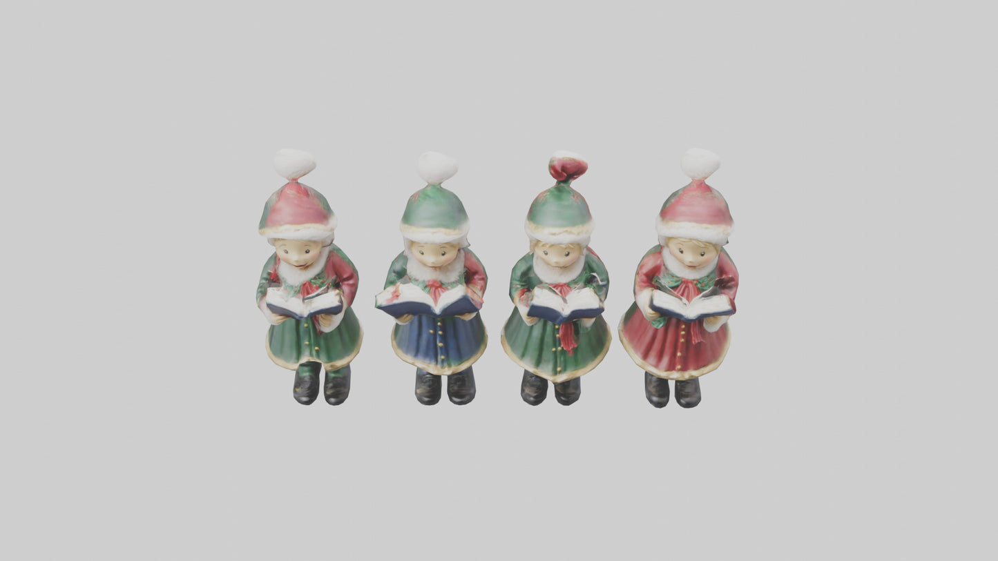Christmas Carolers Figurine model VR / AR / low-poly