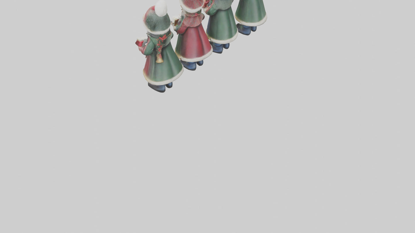 Christmas Carolers Figurine model VR / AR / low-poly
