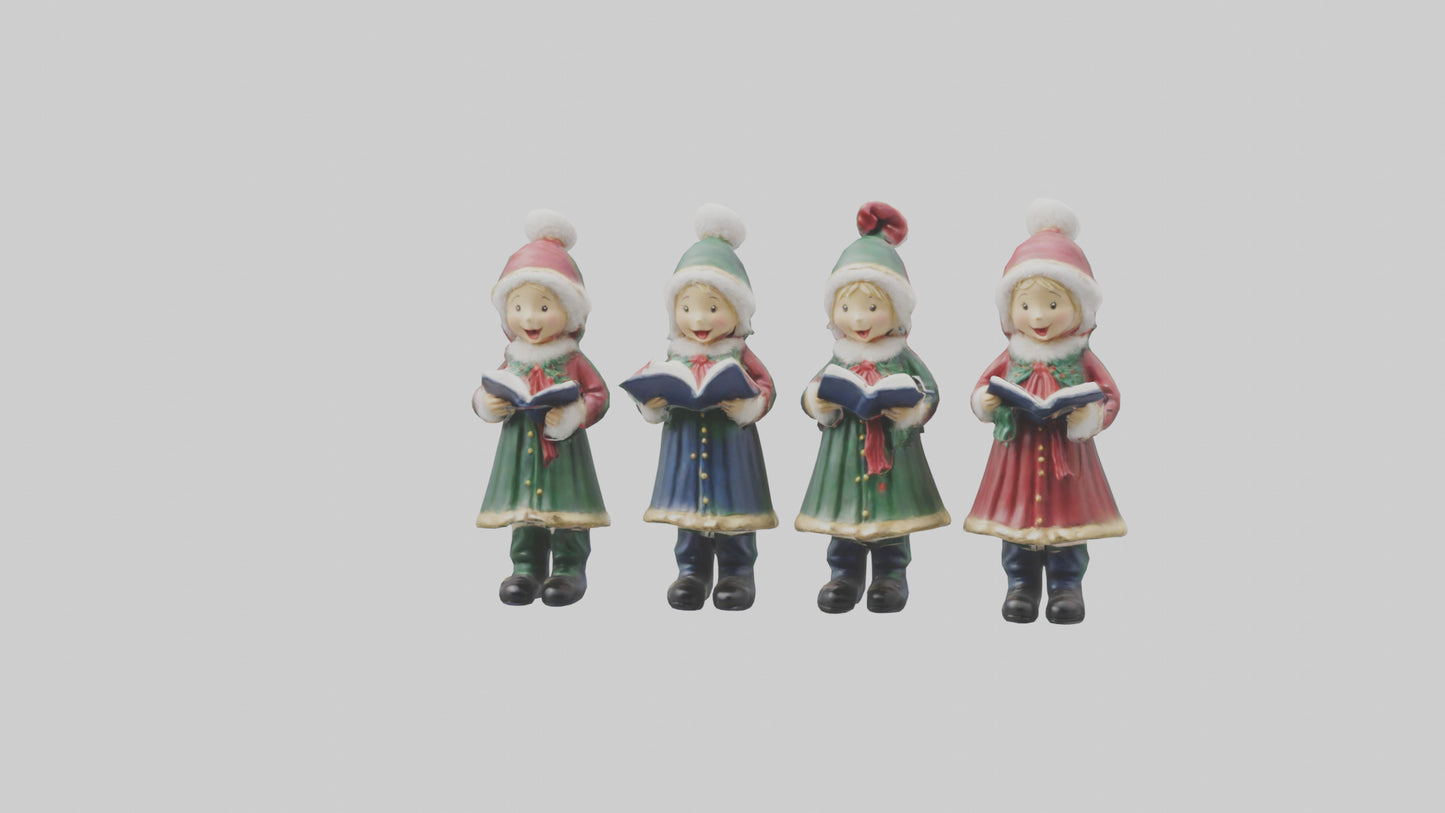 Christmas Carolers Figurine model VR / AR / low-poly