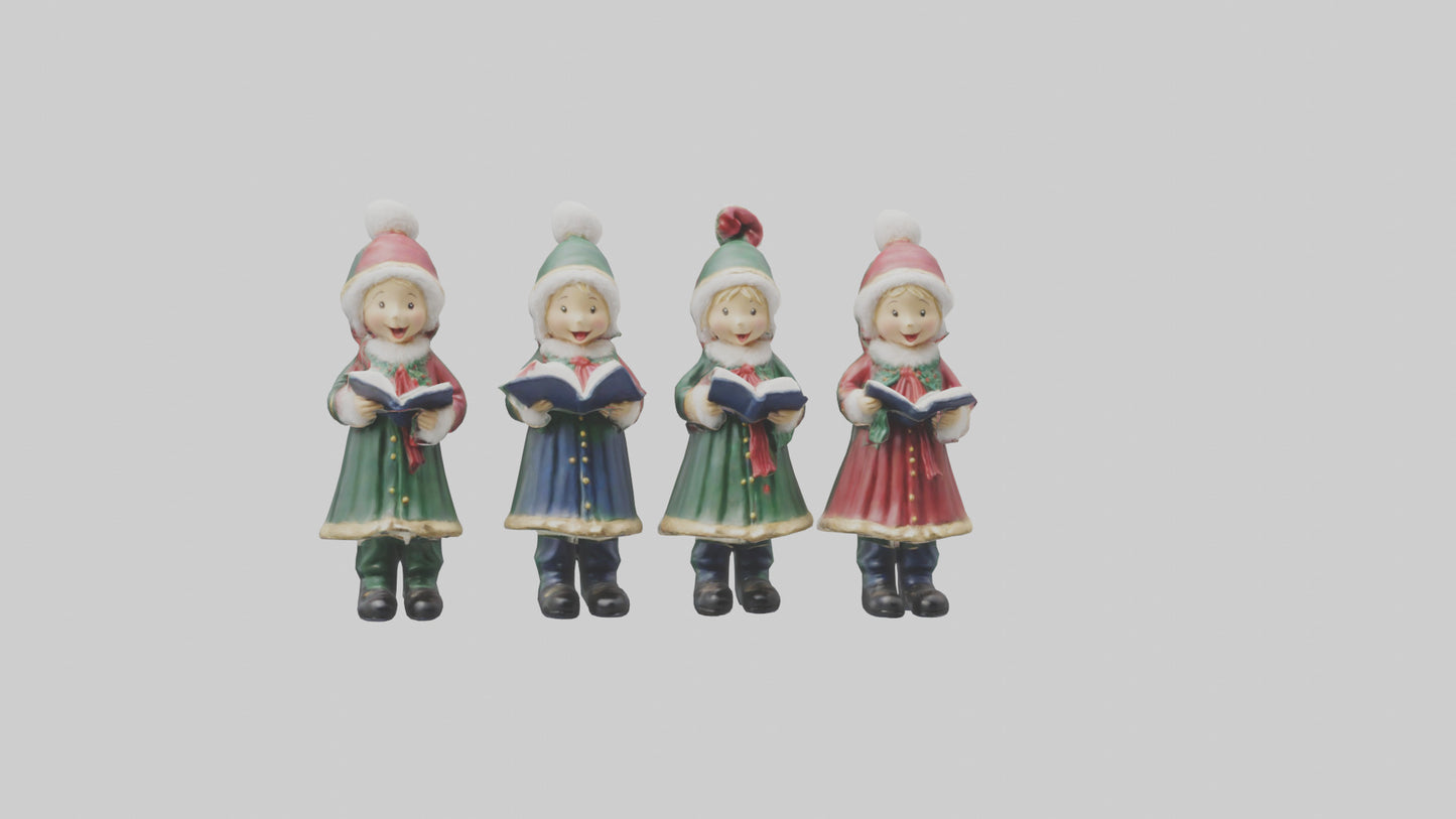 Christmas Carolers Figurine model VR / AR / low-poly