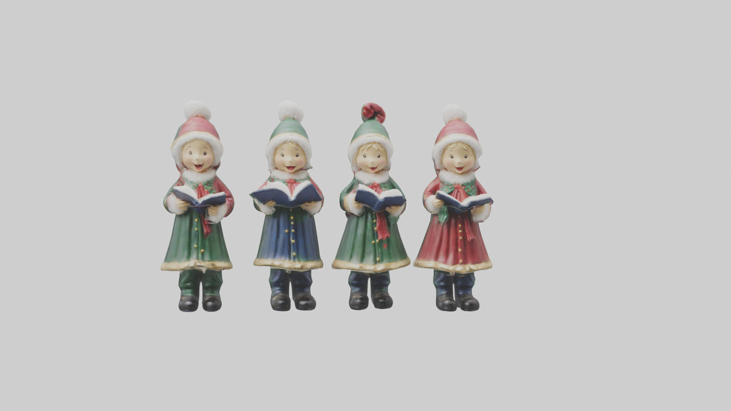 Christmas Carolers Figurine model VR / AR / low-poly