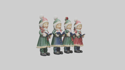 Christmas Carolers Figurine model VR / AR / low-poly