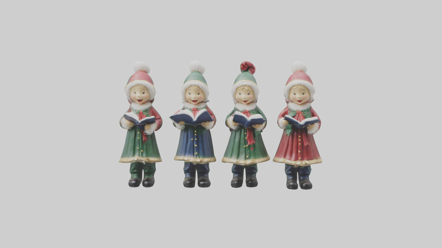 Christmas Carolers Figurine model VR / AR / low-poly