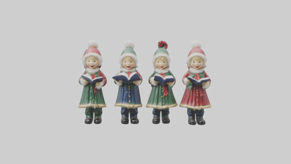 Christmas Carolers Figurine model VR / AR / low-poly
