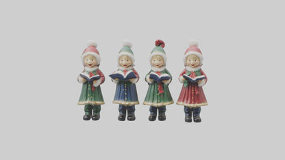 Christmas Carolers Figurine model VR / AR / low-poly