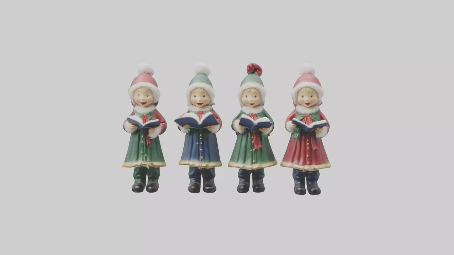 Christmas Carolers Figurine model VR / AR / low-poly
