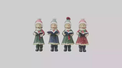 Christmas Carolers Figurine model VR / AR / low-poly