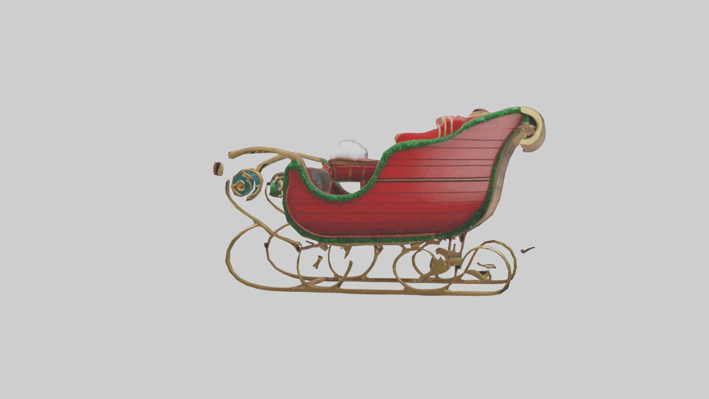 Christmas Sleigh model VR / AR / low-poly