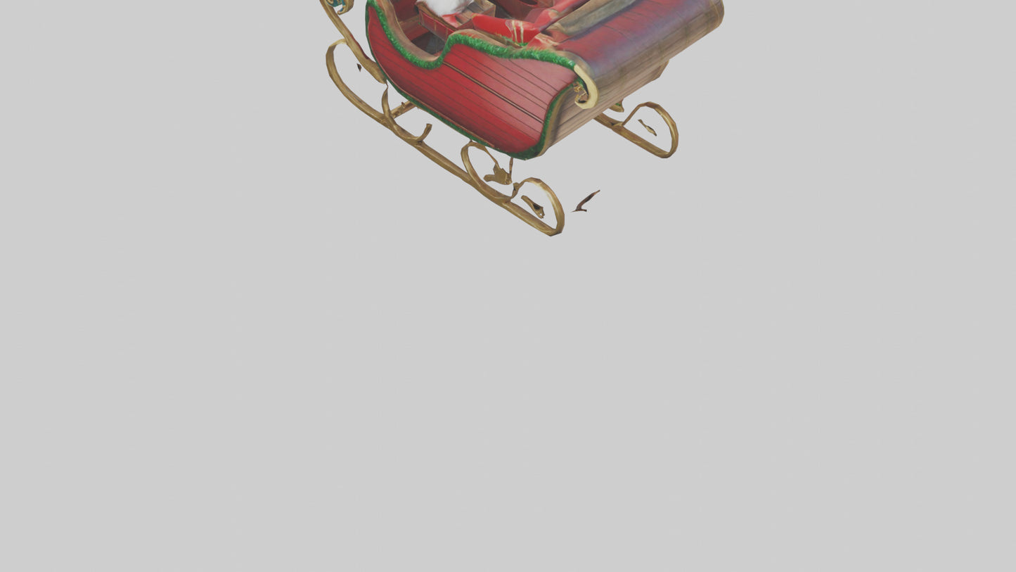 Christmas Sleigh model VR / AR / low-poly