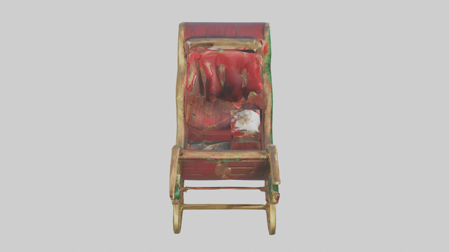 Christmas Sleigh model VR / AR / low-poly