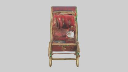 Christmas Sleigh model VR / AR / low-poly