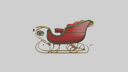 Christmas Sleigh model VR / AR / low-poly