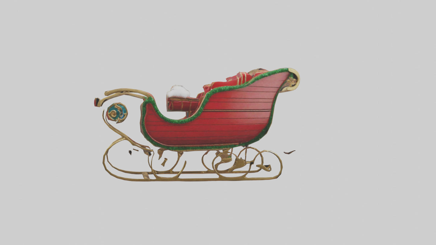 Christmas Sleigh model VR / AR / low-poly