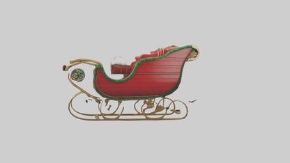 Christmas Sleigh model VR / AR / low-poly