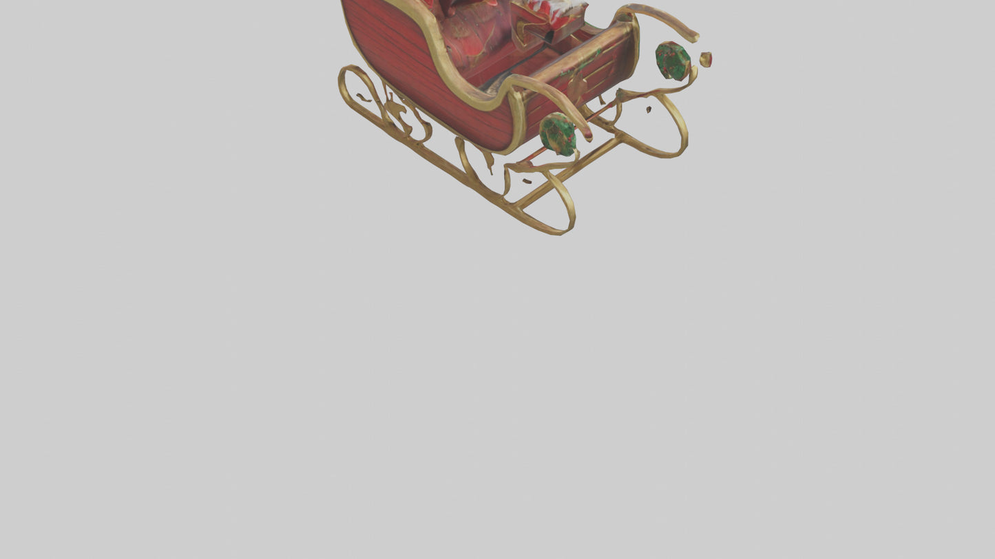 Christmas Sleigh model VR / AR / low-poly