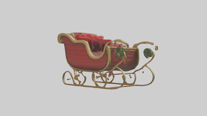 Christmas Sleigh model VR / AR / low-poly