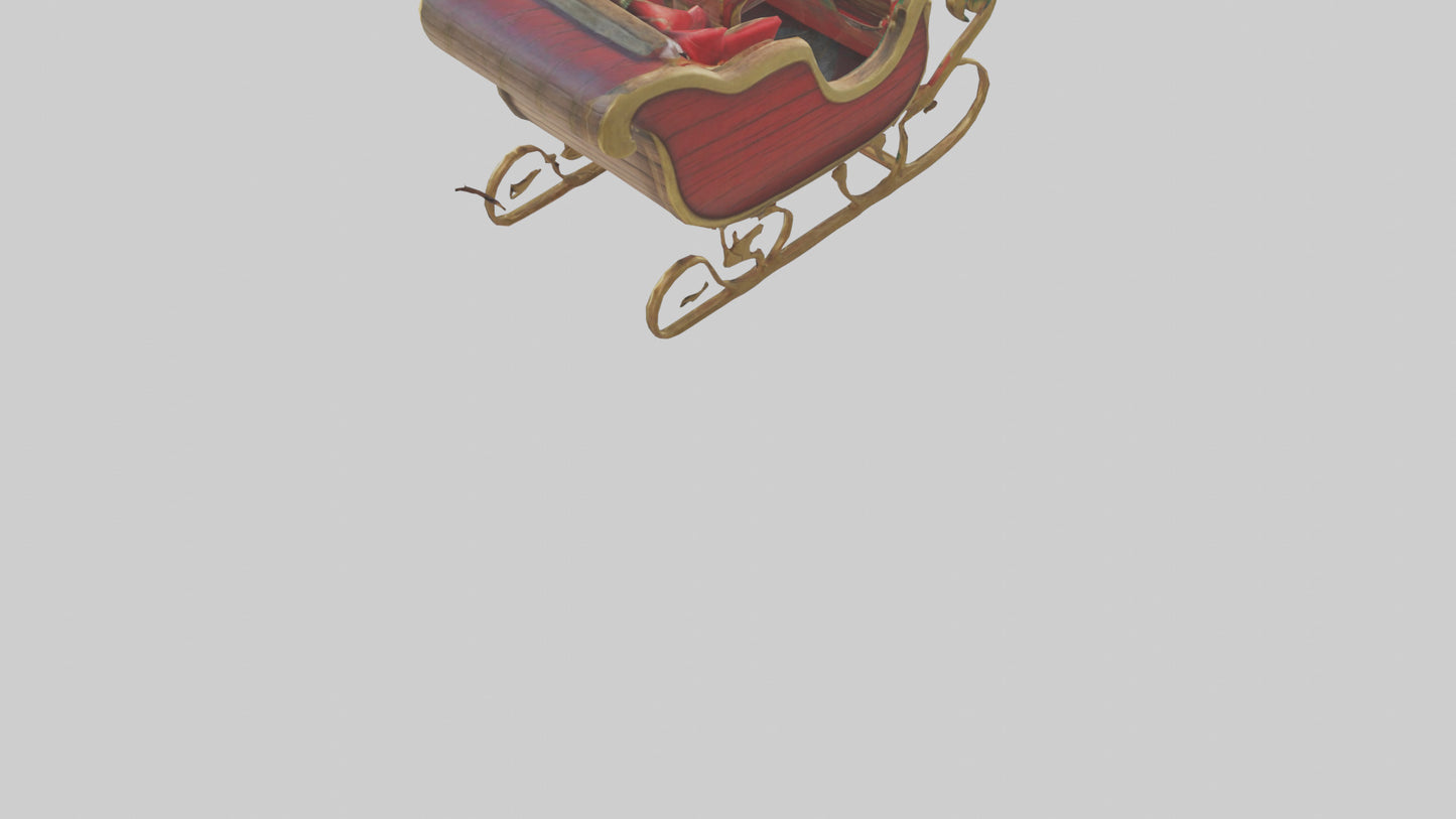 Christmas Sleigh model VR / AR / low-poly