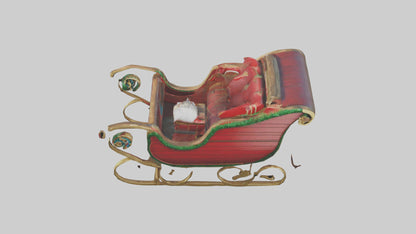 Christmas Sleigh model VR / AR / low-poly