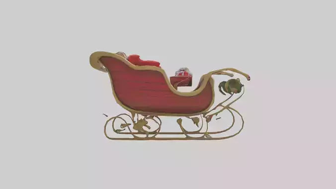 Christmas Sleigh model VR / AR / low-poly