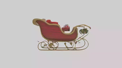 Christmas Sleigh model VR / AR / low-poly