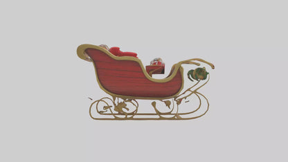 Christmas Sleigh model VR / AR / low-poly