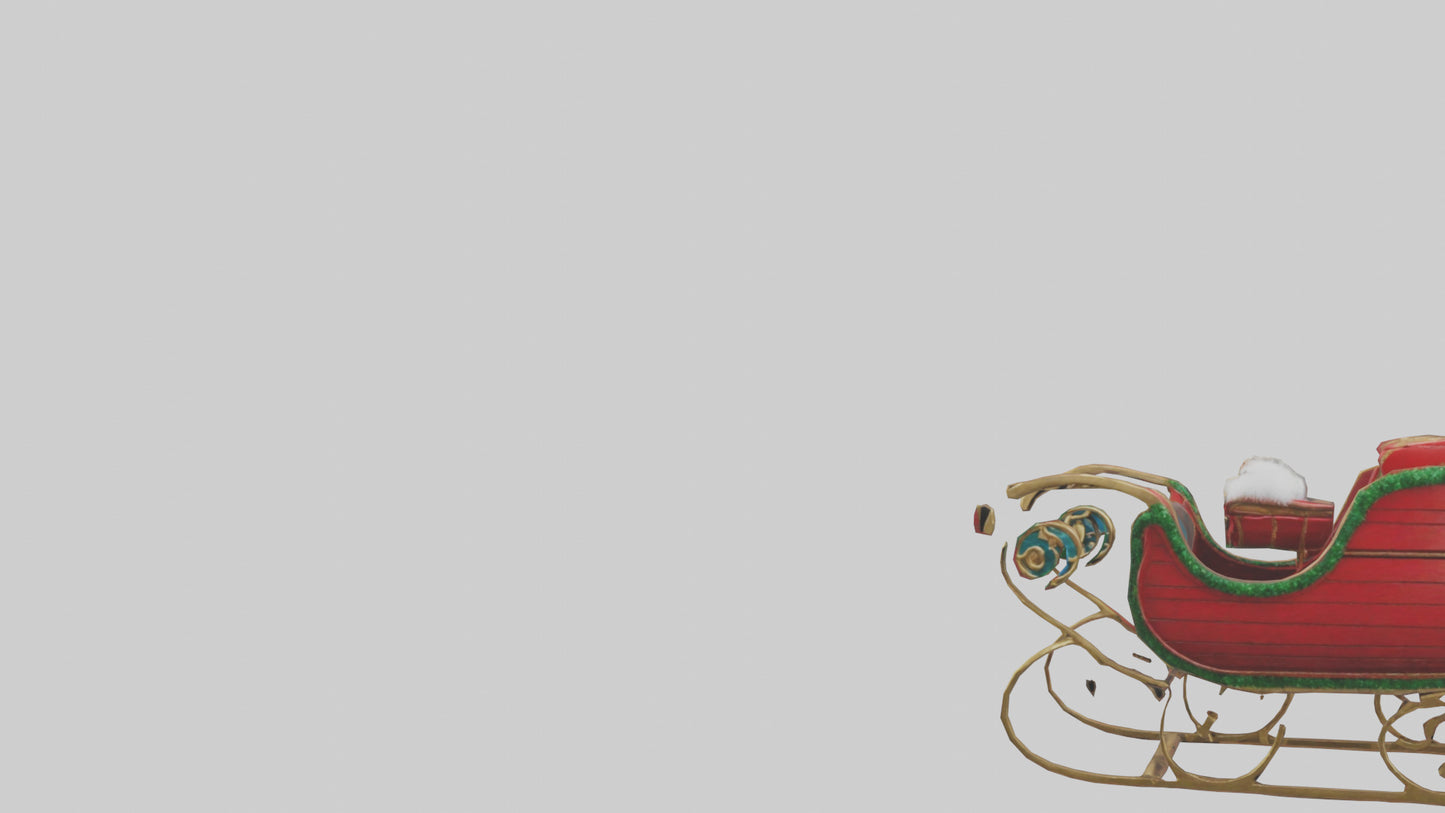 Christmas Sleigh model VR / AR / low-poly