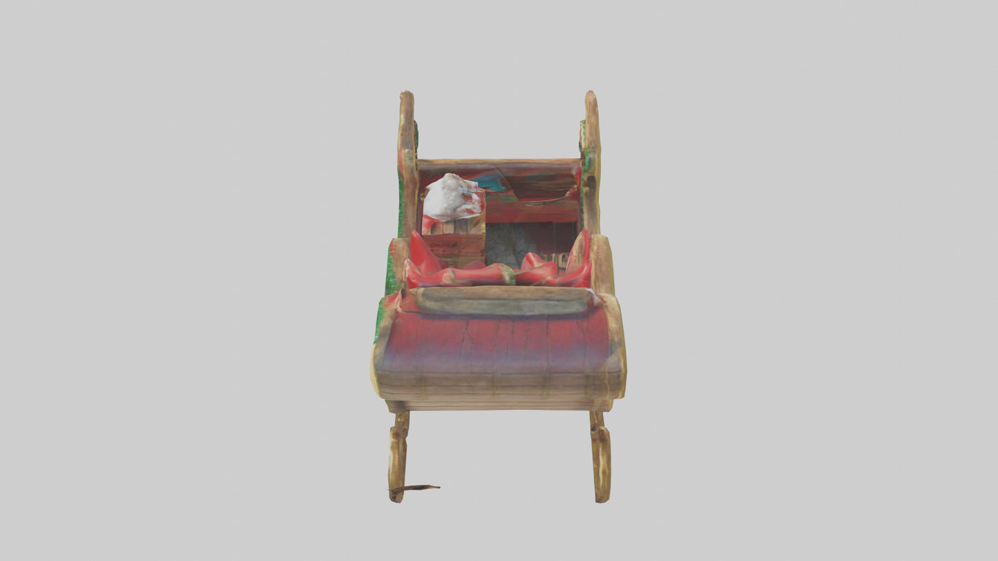 Christmas Sleigh model VR / AR / low-poly