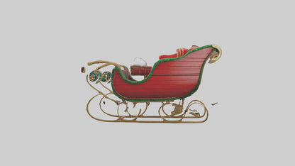 Christmas Sleigh model VR / AR / low-poly