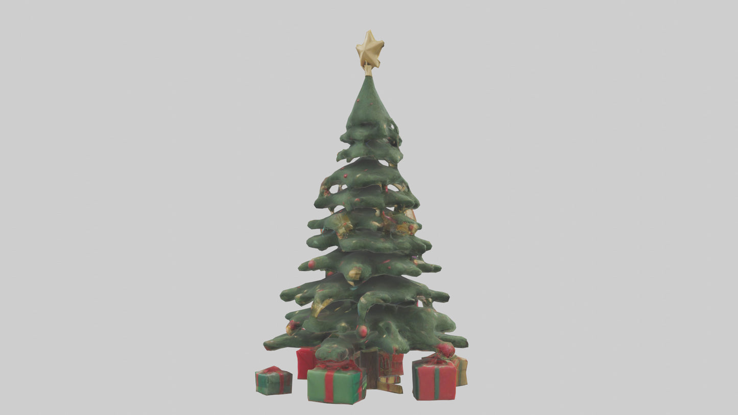 3D model Christmas Tree with Presents model VR / AR / low-poly