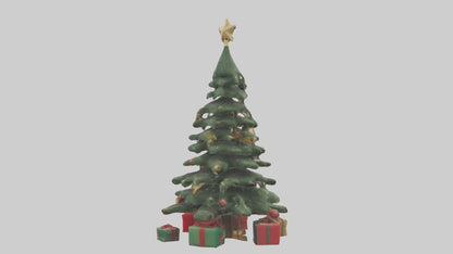 3D model Christmas Tree with Presents model VR / AR / low-poly
