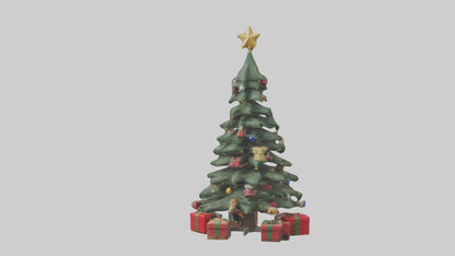 3D model Christmas Tree with Presents model VR / AR / low-poly