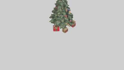 3D model Christmas Tree with Presents model VR / AR / low-poly