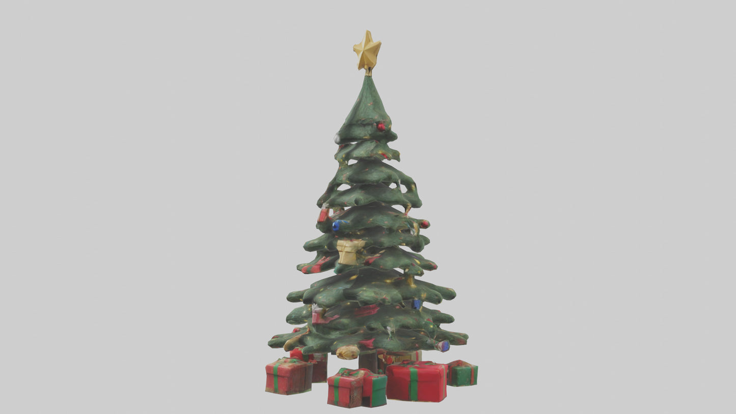 3D model Christmas Tree with Presents model VR / AR / low-poly