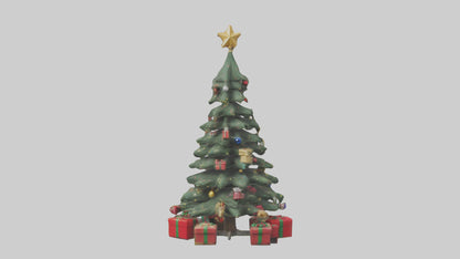 3D model Christmas Tree with Presents model VR / AR / low-poly