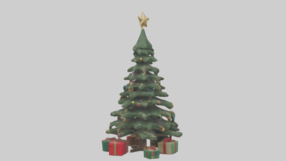 3D model Christmas Tree with Presents model VR / AR / low-poly