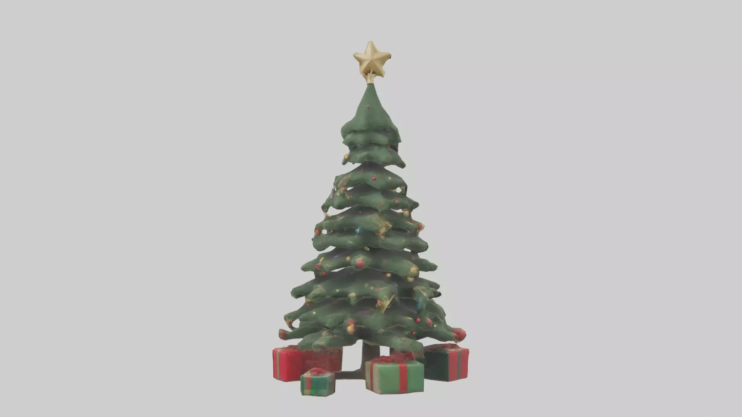 3D model Christmas Tree with Presents model VR / AR / low-poly