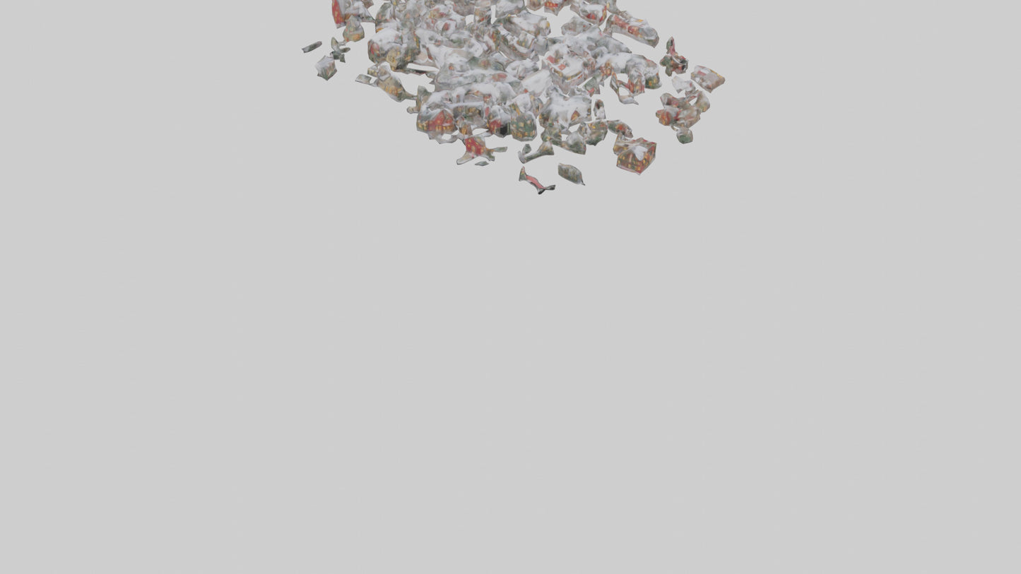 3D model Christmas Village Houses with Snow model VR / AR / low-poly