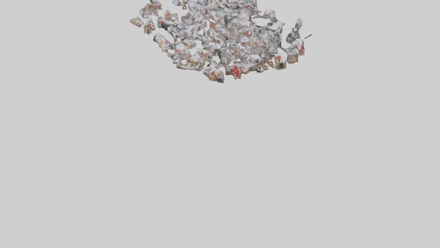 3D model Christmas Village Houses with Snow model VR / AR / low-poly