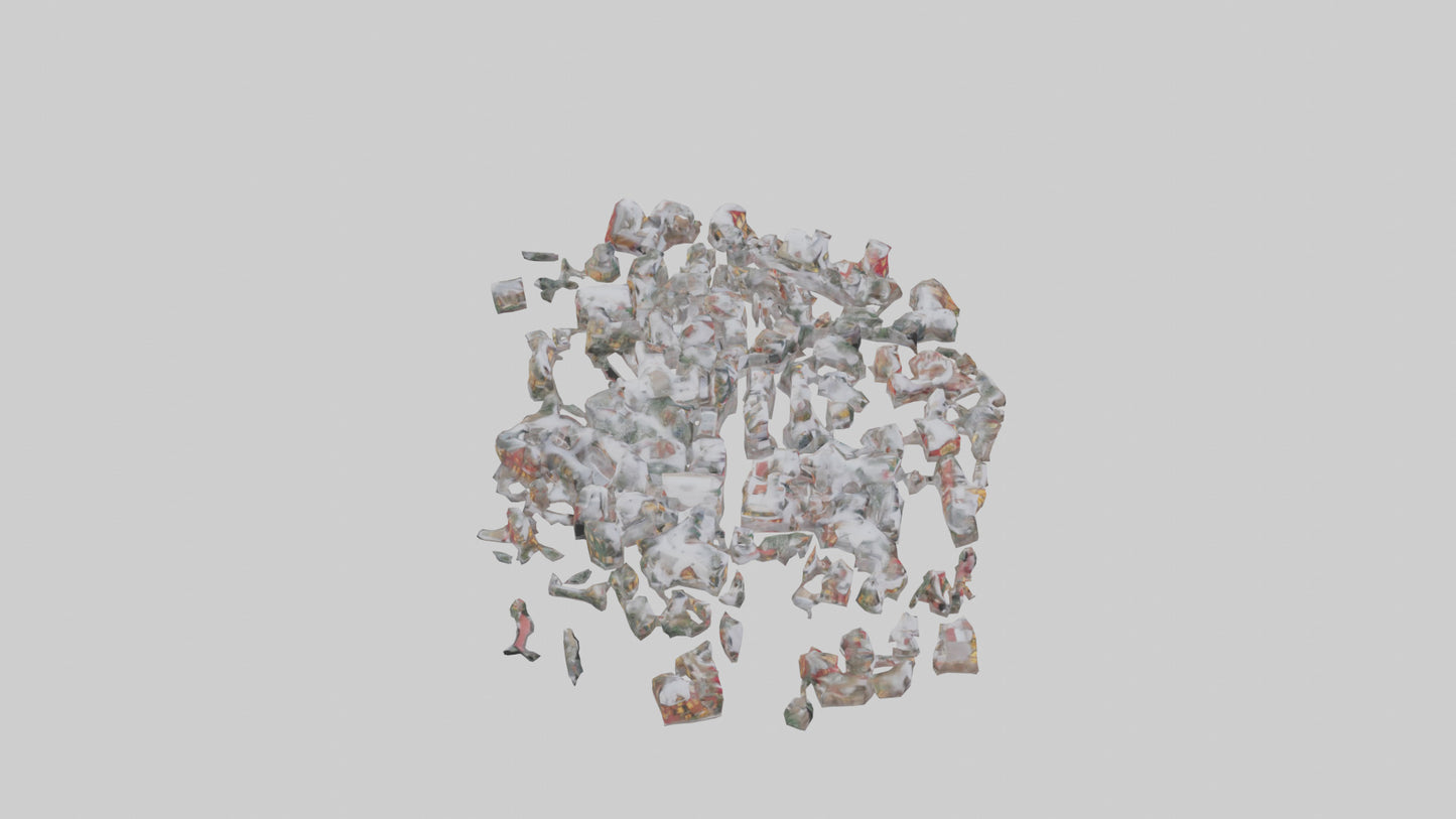 3D model Christmas Village Houses with Snow model VR / AR / low-poly