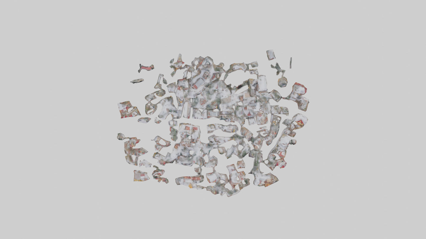 3D model Christmas Village Houses with Snow model VR / AR / low-poly