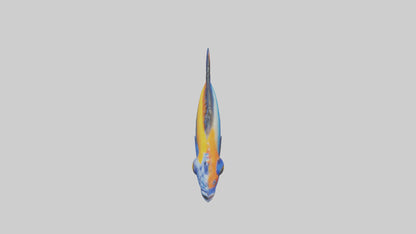 Cichlid exploring coral model VR / AR / low-poly